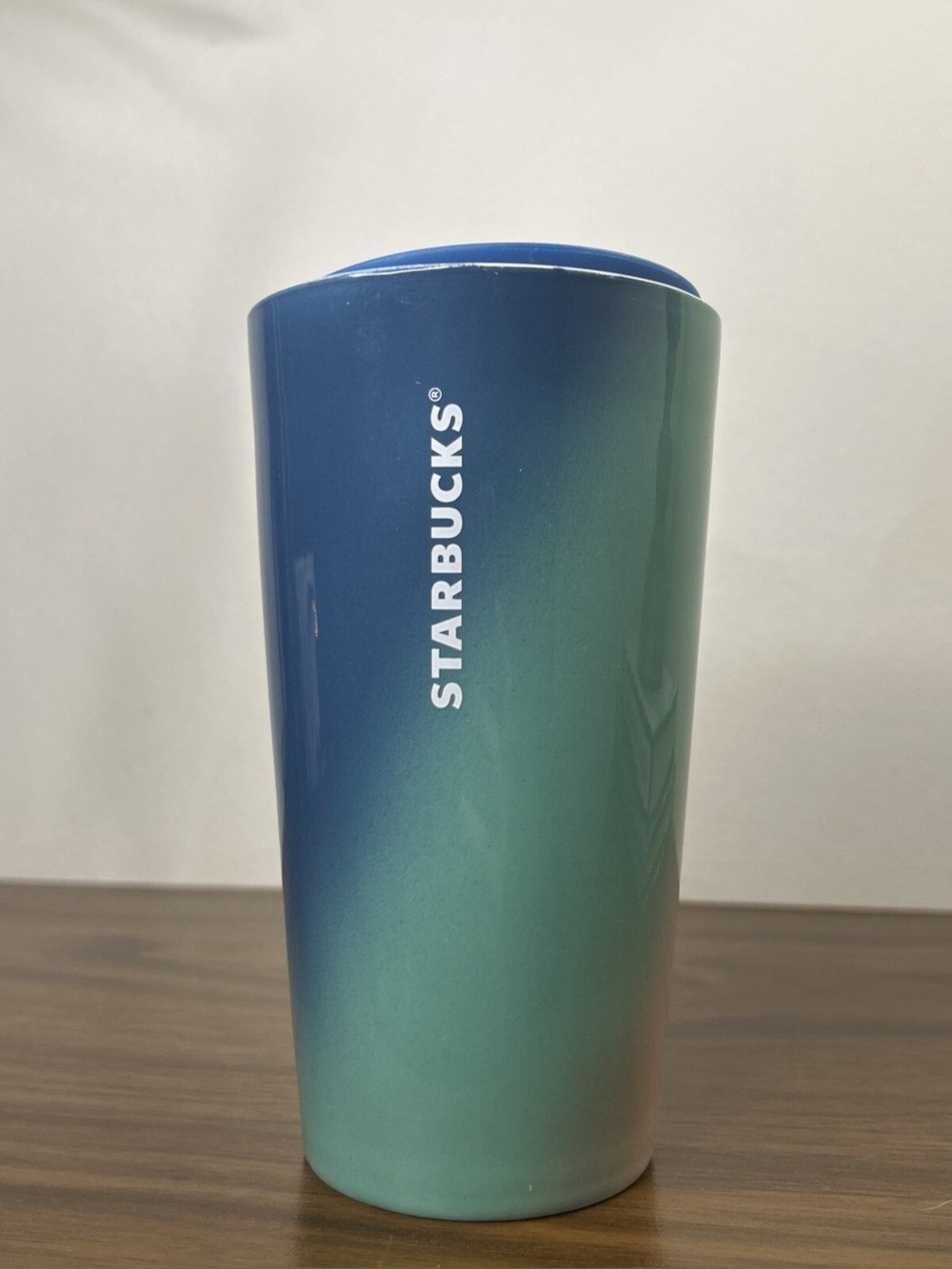 Starbucks 2021 GREEN Blue Pink Ceramic Travel Tumbler With Lid